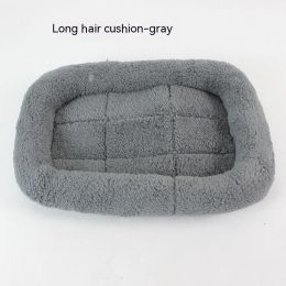 Teddy Bichon Cage Mat Small And Medium Dog Mat TeddyPomeranian Cotton Cushion (Option: Gray Long Hair-L Large About 68X50CM)