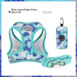 New Dog Hand Holding Rope Vest-style Breast Strap Reflective Breathable Pet Products (Option: Blue Camouflage-S)