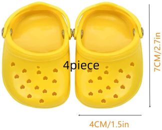 Dog Hole Shoe Wear-resistant Silicone (Option: Yellow-4piece)