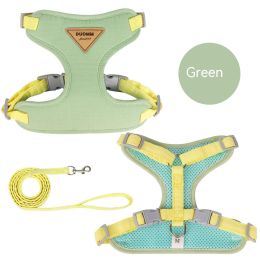 Hot Sale Dog Breast Strap Anti Breaking Loose Pet Harness Small Dog Dog Leash Pet Hand Holding Rope Wholesale (Option: Green-S)