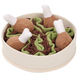 Dog Relieving Chicken Leg Bucket Sniff Toys (Color: Beige)