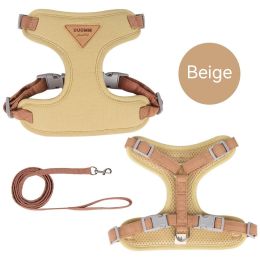 Hot Sale Dog Breast Strap Anti Breaking Loose Pet Harness Small Dog Dog Leash Pet Hand Holding Rope Wholesale (Option: Beige-S)