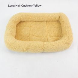 Teddy Bichon Cage Mat Small And Medium Dog Mat TeddyPomeranian Cotton Cushion (Option: Yellow Long Hair-L Large About 68X50CM)