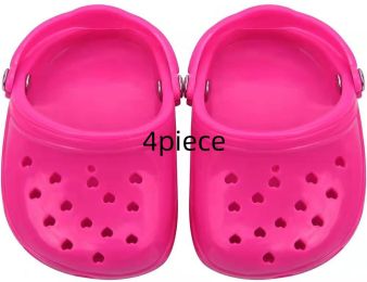 Dog Hole Shoe Wear-resistant Silicone (Option: Rose Red-4piece)